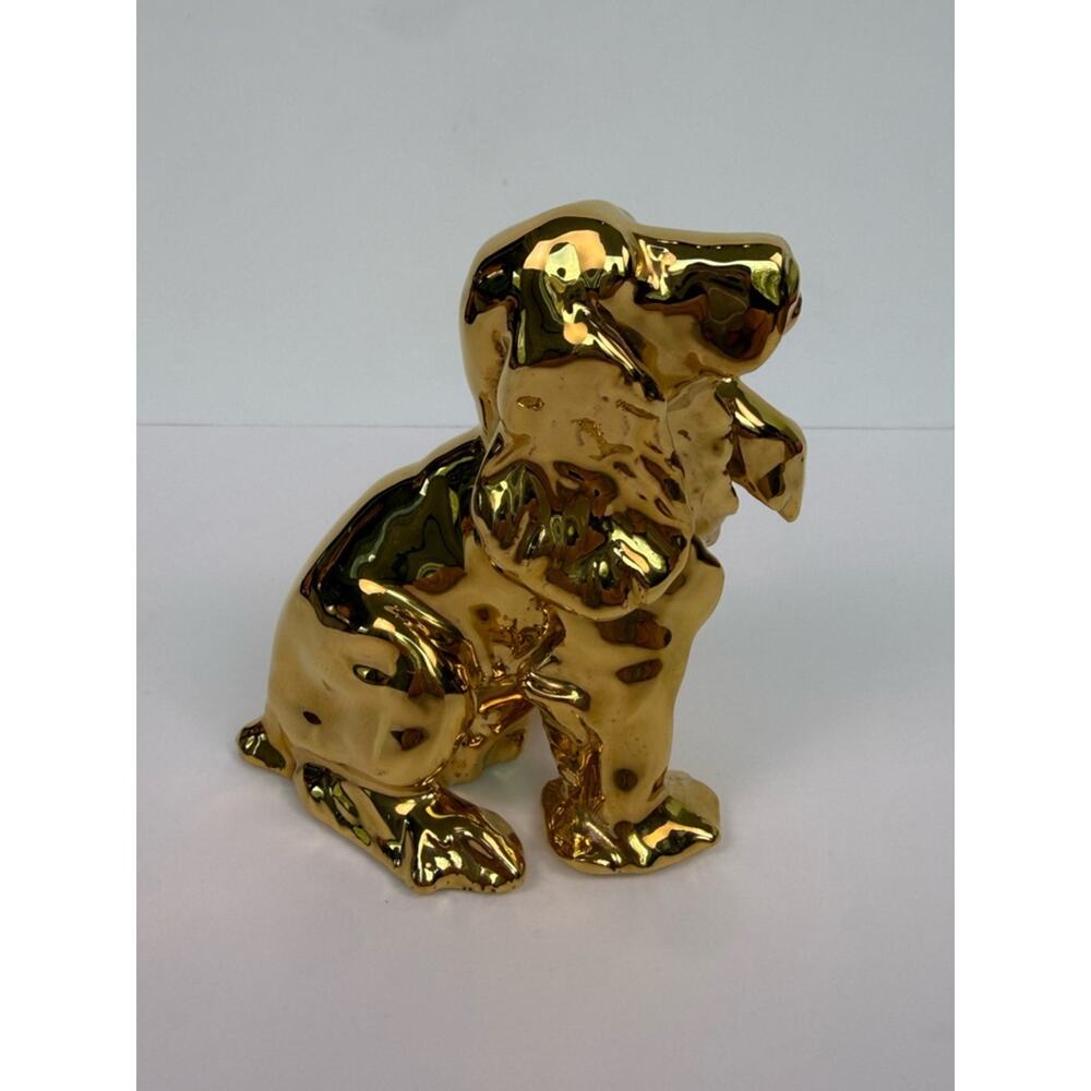 Vintage Rookwood 24K Gold Finish Cocker Spaniel Figure Paperweight 1985 Dog #126 - Picture 4 of 10